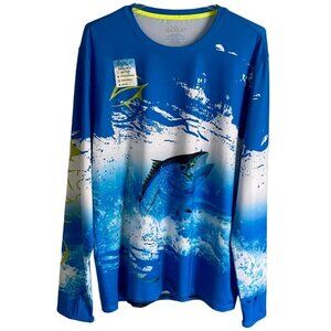 Loco Skailz Blue Tuna Savage Mesh Long Sleeve Shirt Men's Large NEW